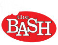 105.9 The Bash Logo, with a red circle, black ring